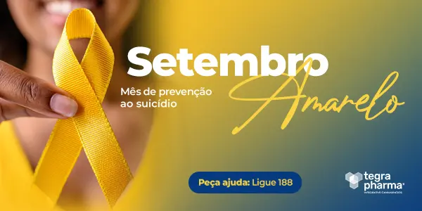 Laço amarelo simbolizando o Setembro Amarelo, mês de prevenção ao suicídio.